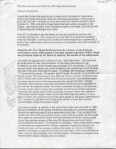 Letter Read at October 26, 1998 Village Board Meeting